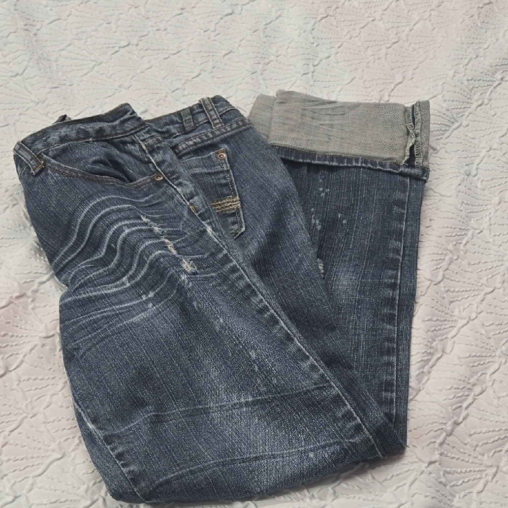 3/$10 Zana Di Blue Low Rise Cuffed Ankle Jeans - Picture 8 of 8